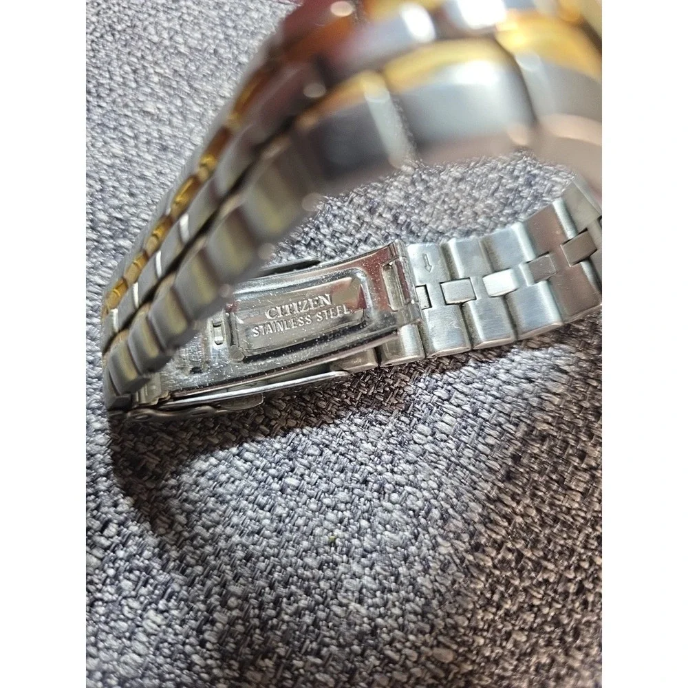 Men's Citizen Eco-Drive WR100 Watch Two Tone Stainless Steel E110-K15699